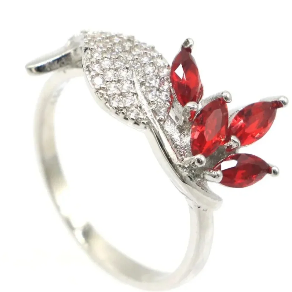 New simulated Ruby cz sterling silver ring - Picture 3 of 3